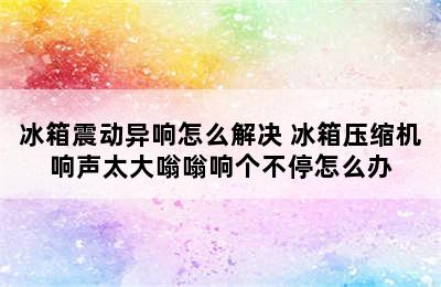 冰箱震动异响怎么解决 冰箱压缩机响声太大嗡嗡响个不停怎么办